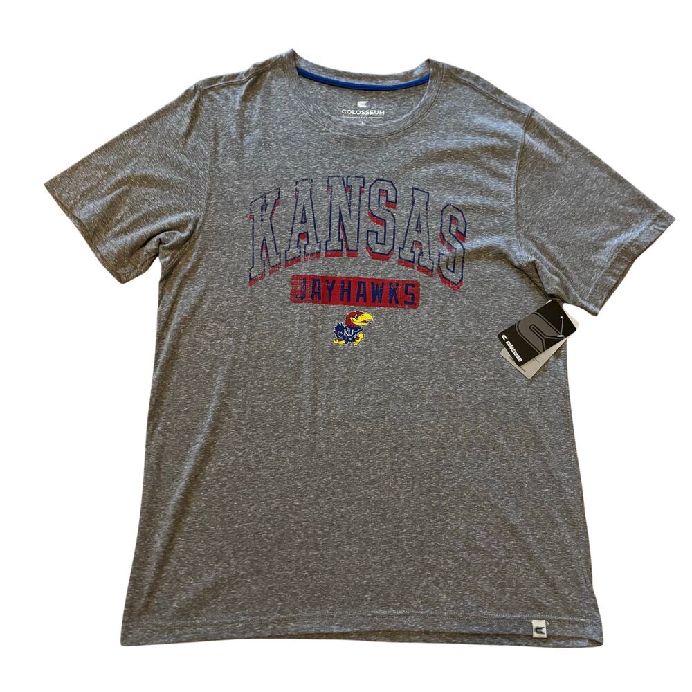 NEW KU Kansas Jayhawks Graphic Tee Mens Large NCAA University of Kansas College